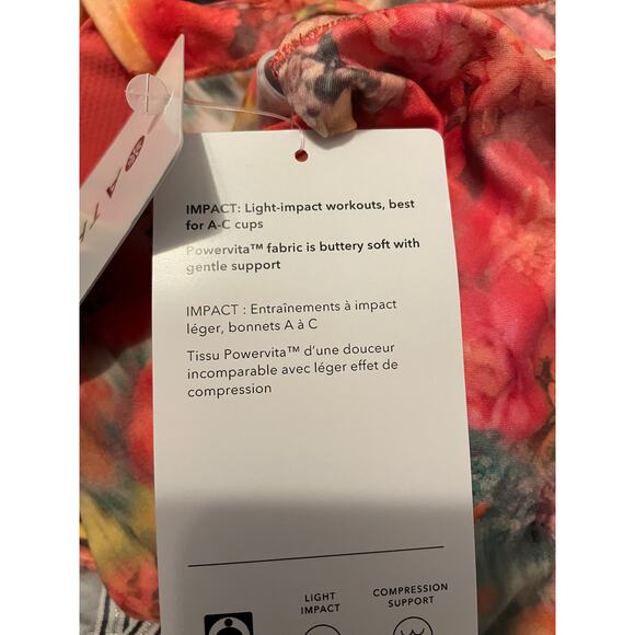 Athleta Solace Bra A-C Renewed Blossom Pink Small NWT $54 Floral Breathable - Picture 7 of 8